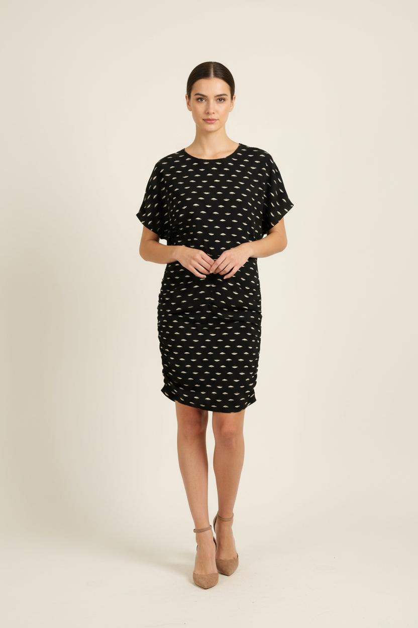 Robe Mi-Longue Noire et Blanche - Taille L/40 de la marque ba&sh | PARAD73151 - Vendu par Paradigme - Image 1
