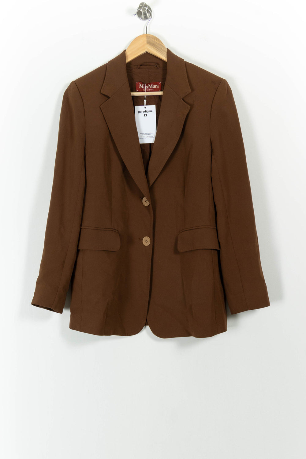 Blazer Marron - Taille S/36 de la marque Max Mara | PARAD73160 - Vendu par Paradigme - Image 2