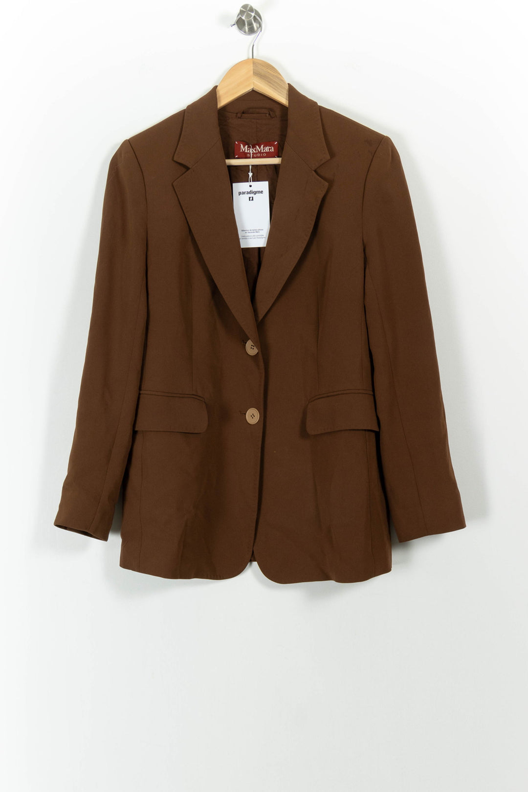 Blazer Marron - Taille S/36 de la marque Max Mara | PARAD73160 - Vendu par Paradigme - Image 2
