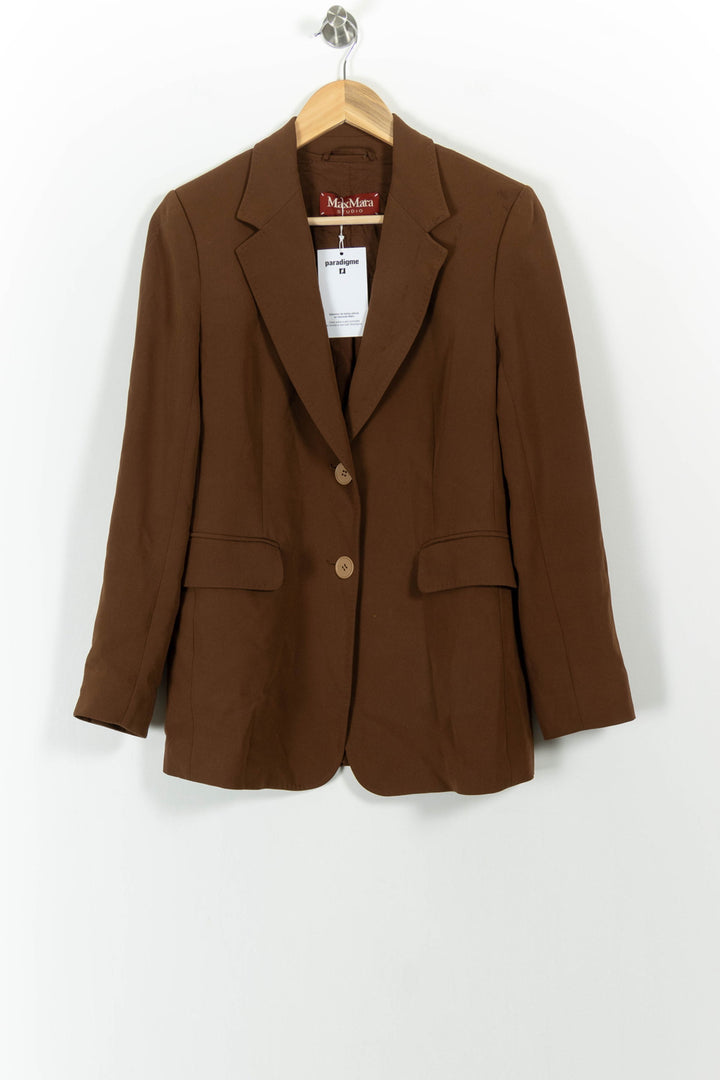 Blazer Marron - Taille S/36 de la marque Max Mara | PARAD73160 - Vendu par Paradigme - Image 2