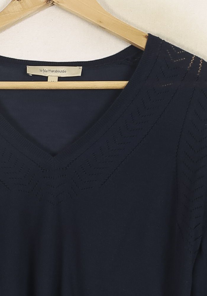 Pull Bleu - Taille M/38 de la marque La Fée Maraboutée | PARAD73166 - Vendu par Paradigme - Image 3