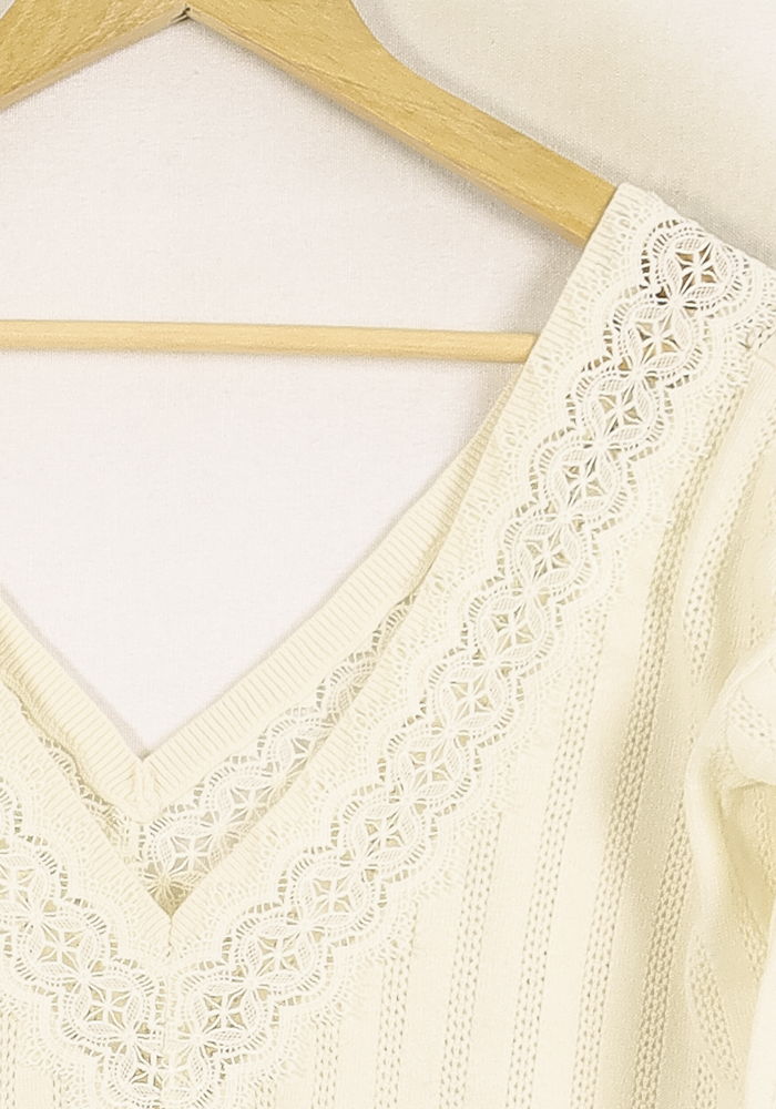Pull Blanc - Taille XS/34 de la marque Sézane | PARAD73179 - Vendu par Paradigme - Image 3