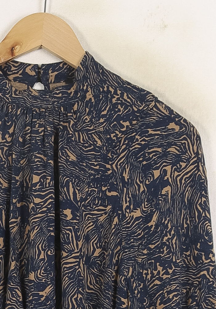 Robe Longue Bleu Marine et Beige - Taille XS/34 de la marque IKKS | PARAD73181 - Vendu par Paradigme - Image 3