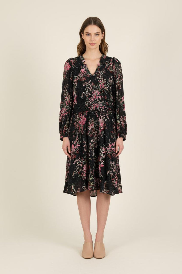 Robe Midi Noire et Rose - Taille M/38 de la marque One Step | PARAD73183 - Vendu par Paradigme - Image 1