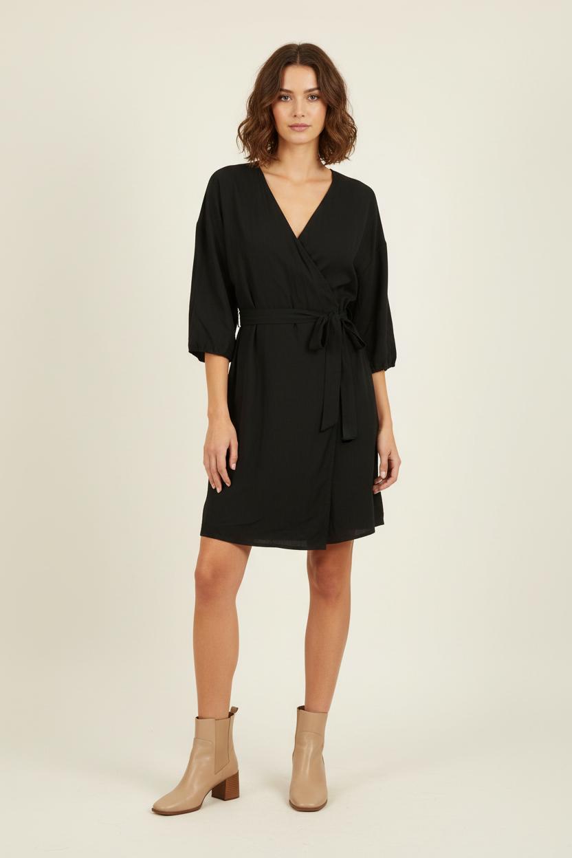 Robe Portefeuille Noire - Taille S/36 de la marque One Step | PARAD73194 - Vendu par Paradigme - Image 1