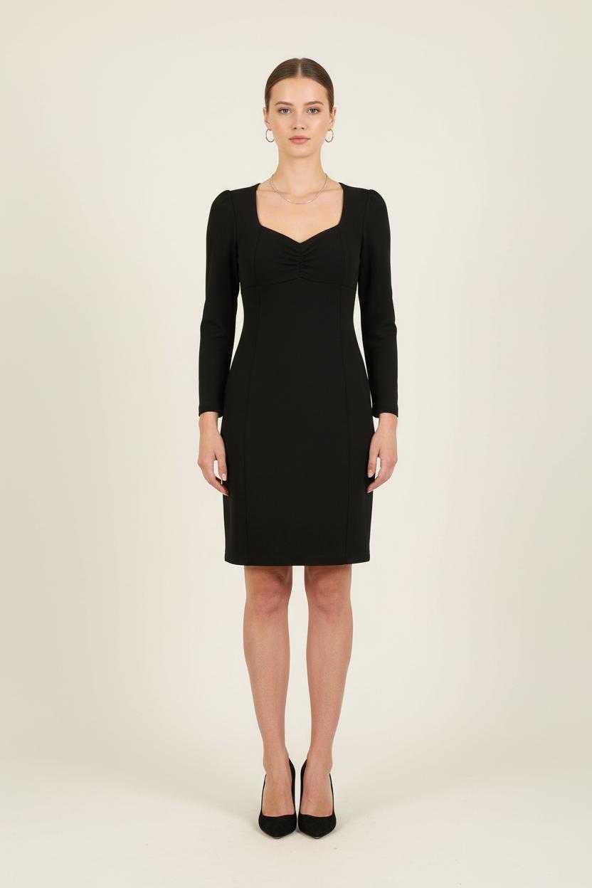 Robe Manche Longue Noire - Taille S/36 de la marque IKKS | PARAD73198 - Vendu par Paradigme - Image 1