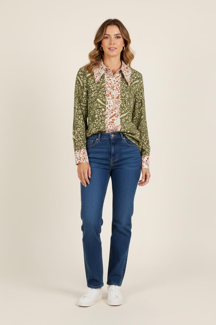 Chemise Verte et Blanche - Taille S/36 de la marque Imprevu | PARAD73208 - Vendu par Paradigme - Image 1