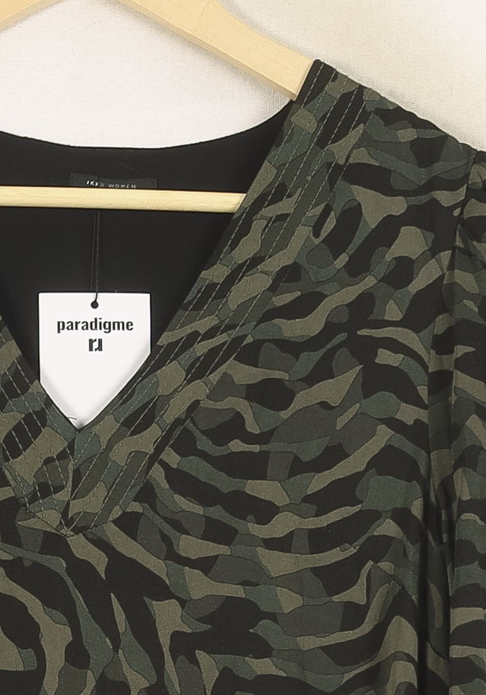 Robe Imprimée Verte et Noire - Taille S/36 de la marque IKKS | PARAD73228 - Vendu par Paradigme - Image 3