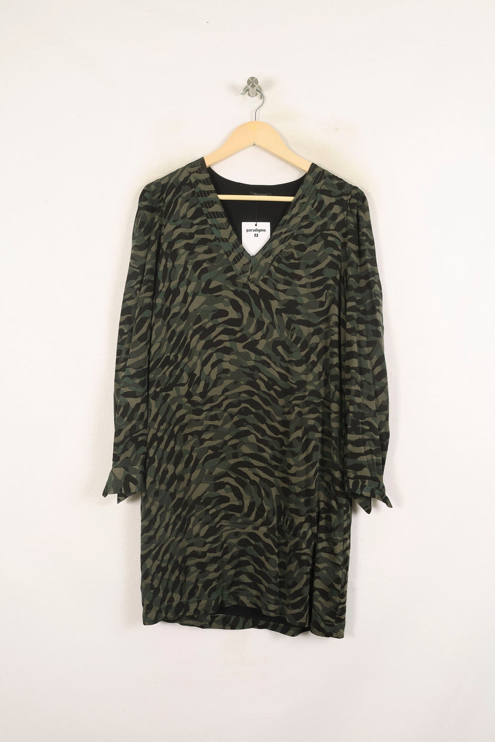 Robe Imprimée Verte et Noire - Taille S/36 de la marque IKKS | PARAD73228 - Vendu par Paradigme - Image 2