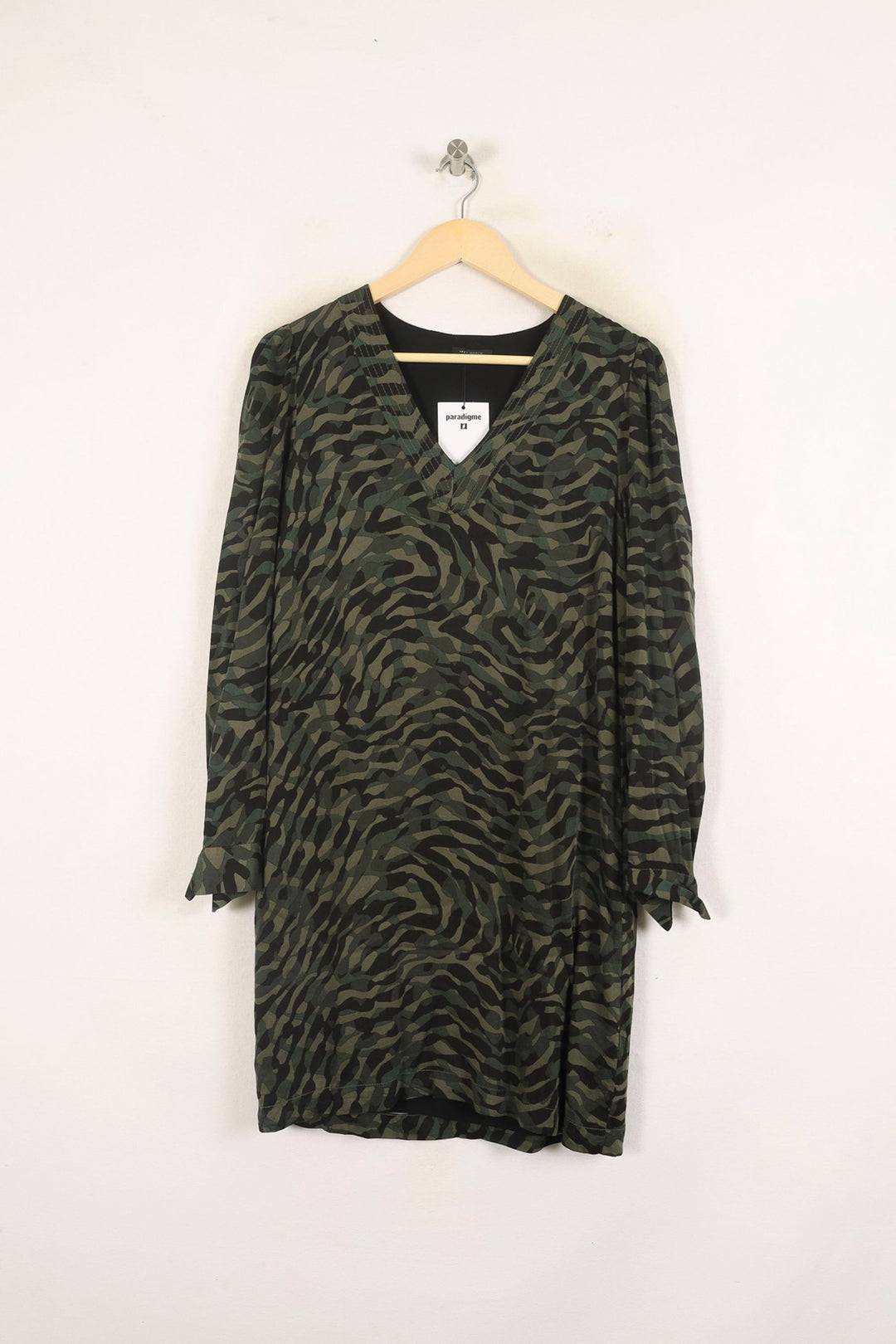 Robe Imprimée Verte et Noire - Taille S/36 de la marque IKKS | PARAD73228 - Vendu par Paradigme - Image 2