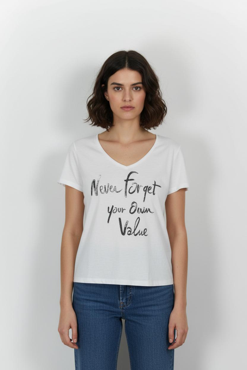 Tee-shirt Blanc - Taille XS/34 de la marque IKKS | PARAD73229 - Vendu par Paradigme - Image 1