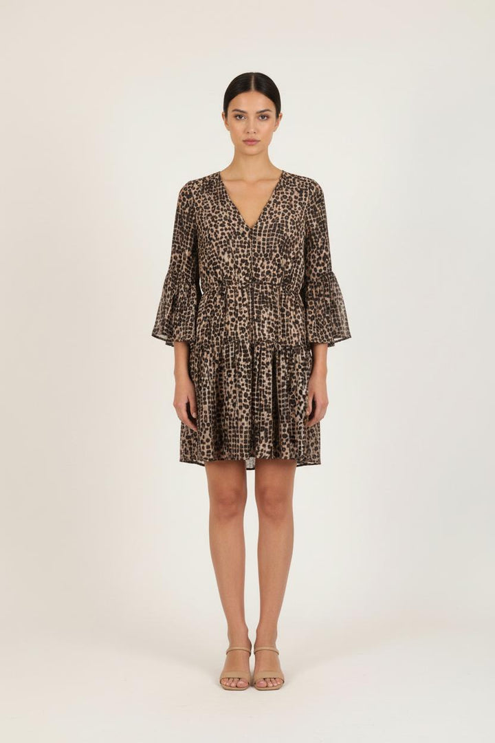Robe Courte Beige et Noire - Taille L/40 de la marque Liu Jo | PARAD73230 - Vendu par Paradigme - Image 1