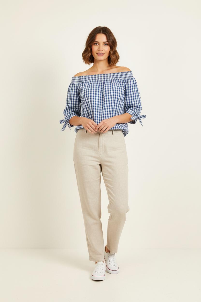 Blouse Bleu et Blanche - Taille S/36 de la marque La Fée Maraboutée | PARAD73236 - Vendu par Paradigme - Image 1