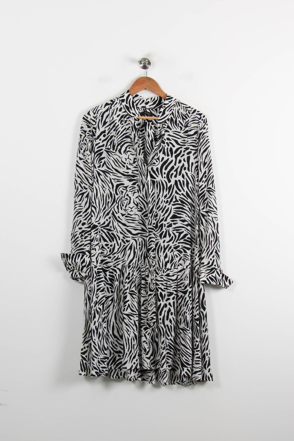 Robe Midi Noire et Blanche - Taille S/36 de la marque Caroll | PARAD73241 - Vendu par Paradigme - Image 2