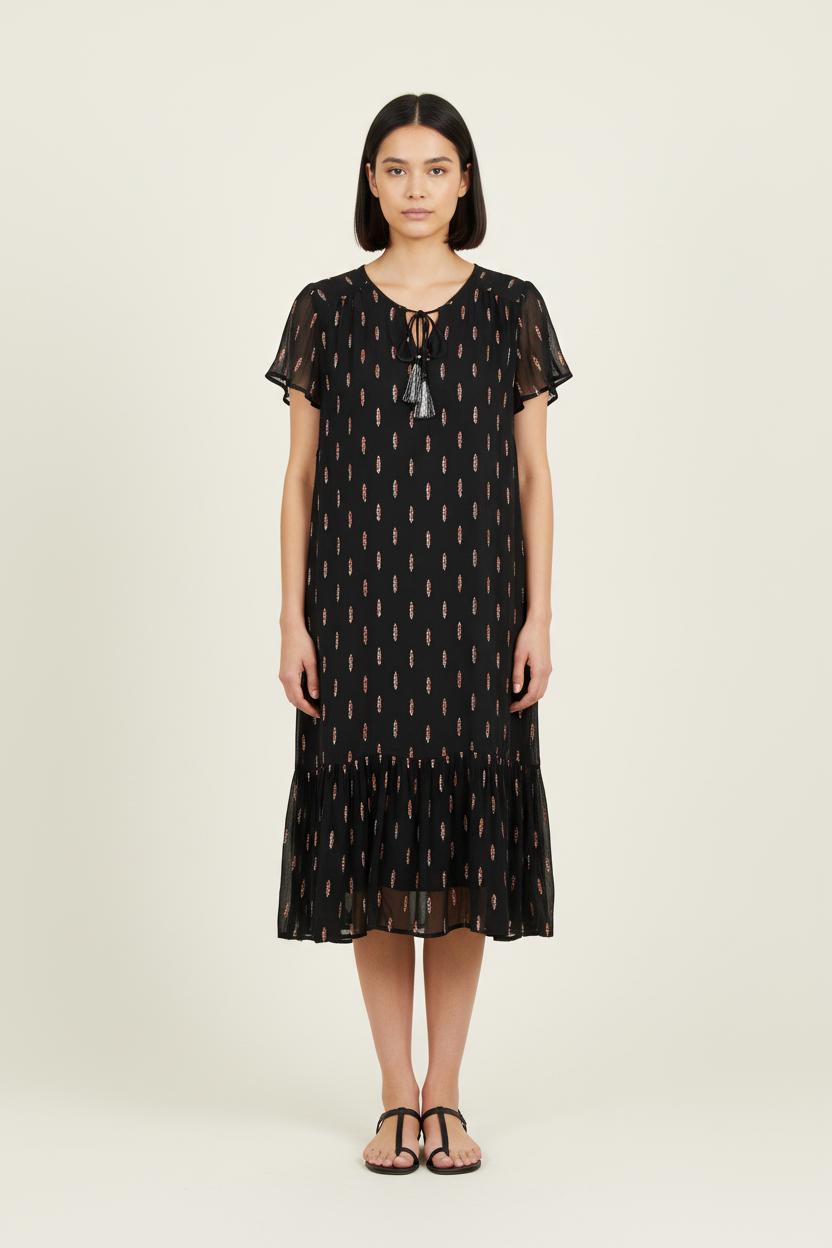 Robe Volantée Noire - Taille S/36 de la marque IKKS | PARAD73248 - Vendu par Paradigme - Image 1