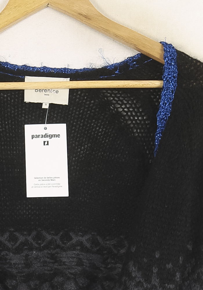Cardigan Noir et Bleu - Taille S/36 de la marque Bérénice | PARAD73251 - Vendu par Paradigme - Image 3