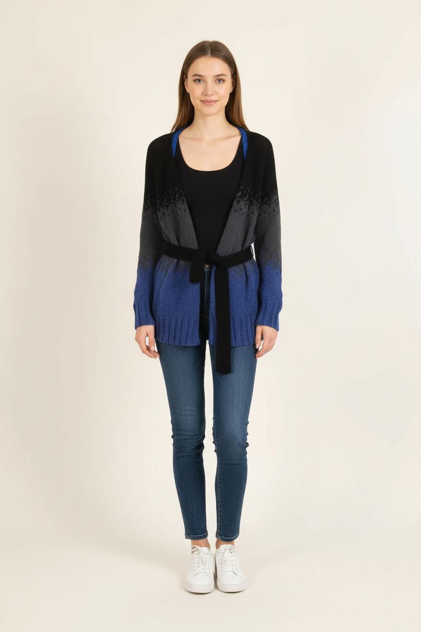 Cardigan Noir et Bleu - Taille S/36 de la marque Bérénice | PARAD73251 - Vendu par Paradigme - Image 1