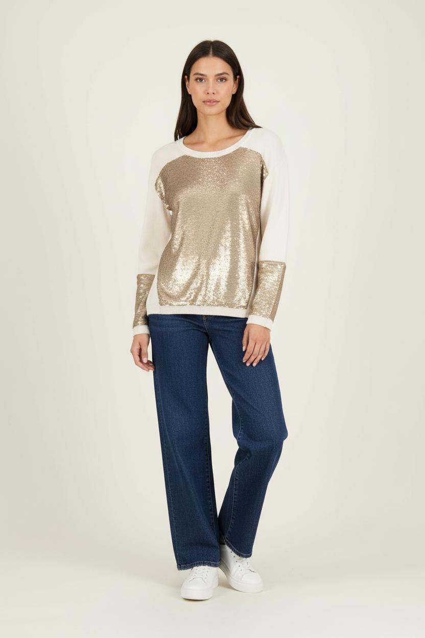 Sweat Beige et Doré - Taille S/36 de la marque Bérénice | PARAD73252 - Vendu par Paradigme - Image 1