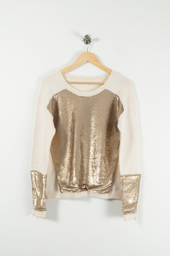 Sweat Beige et Doré - Taille S/36 de la marque Bérénice | PARAD73252 - Vendu par Paradigme - Image 2