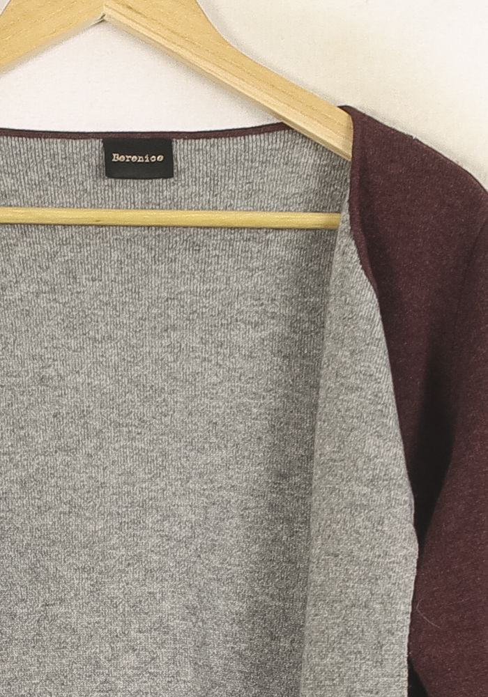Cardigan Bordeaux et Gris - Taille S/36 de la marque Bérénice | PARAD73255 - Vendu par Paradigme - Image 3