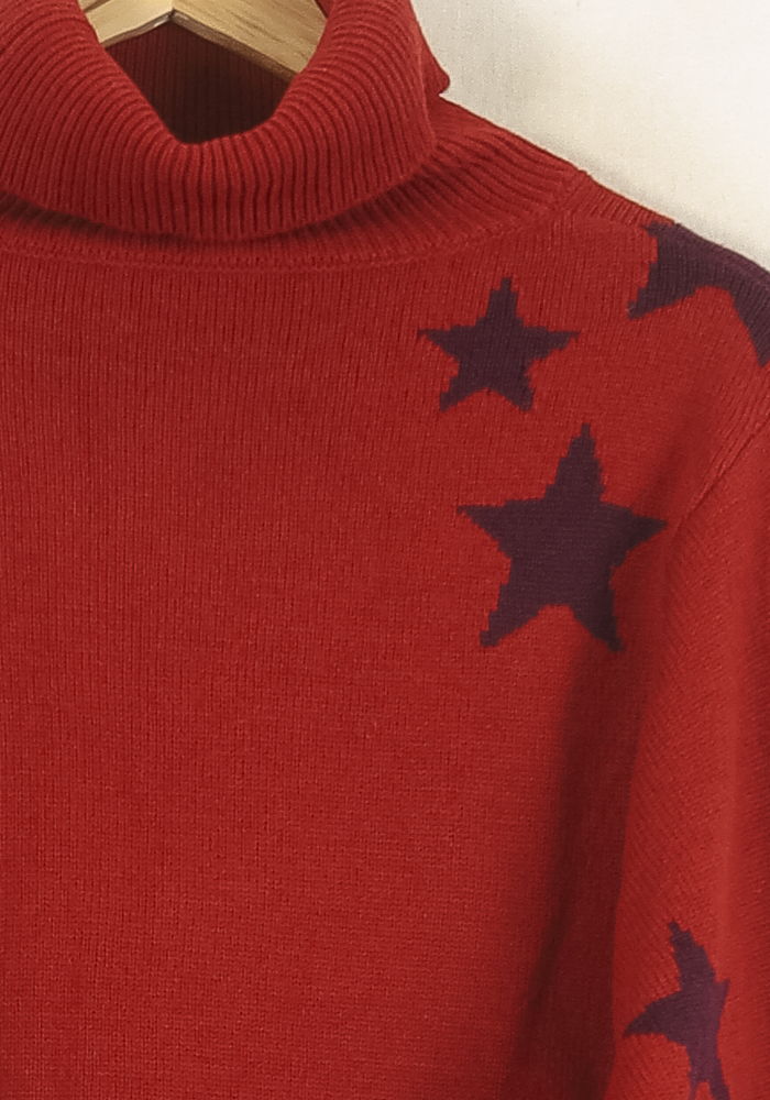 Pull Col Roulé Rouge et Noir - Taille S/36 de la marque Bérénice | PARAD73262 - Vendu par Paradigme - Image 3