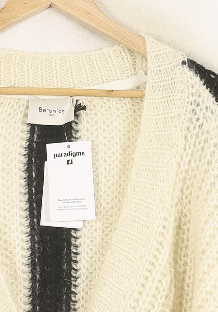 Cardigan Blanc et Noir - Taille S/36 de la marque Bérénice | PARAD73269 - Vendu par Paradigme - Image 3