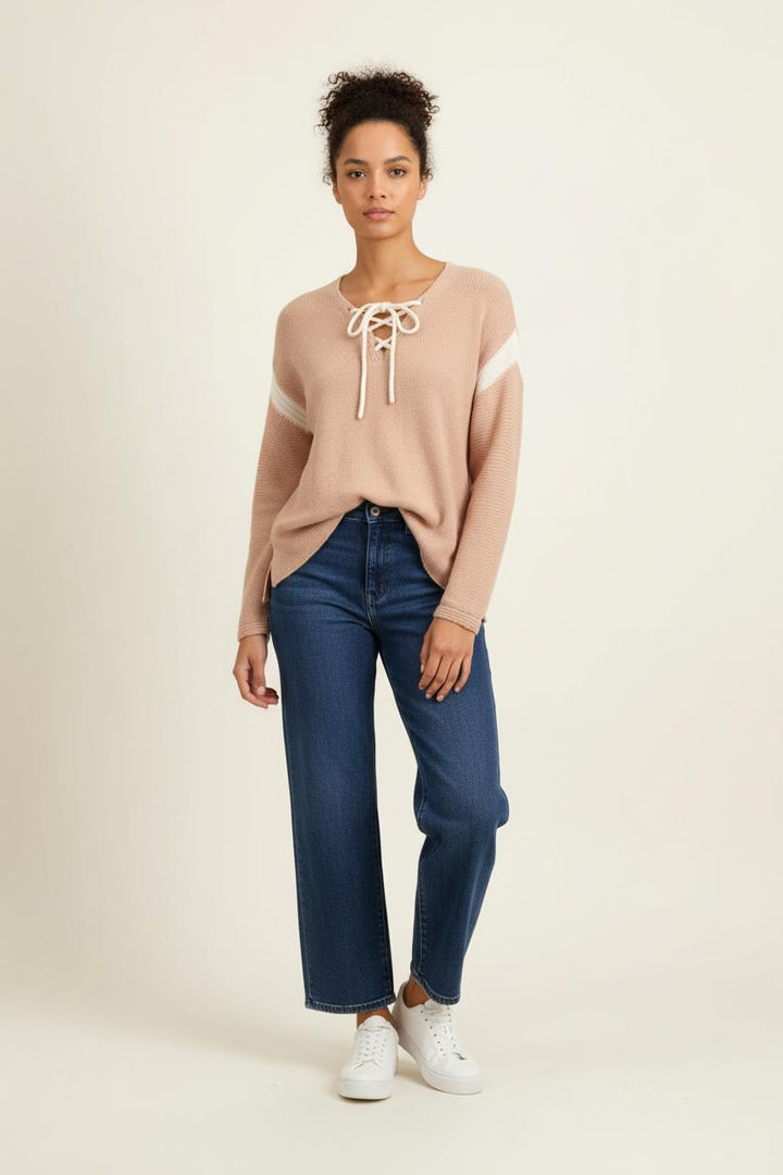 Pull Rose et Blanc - Taille S/36 de la marque Bérénice | PARAD73271 - Vendu par Paradigme - Image 1