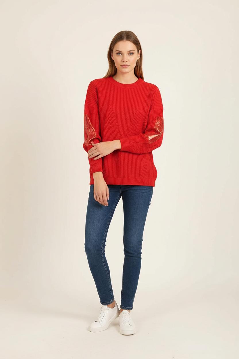 Pull Rouge - Taille S/36 de la marque Bérénice | PARAD73287 - Vendu par Paradigme - Image 1