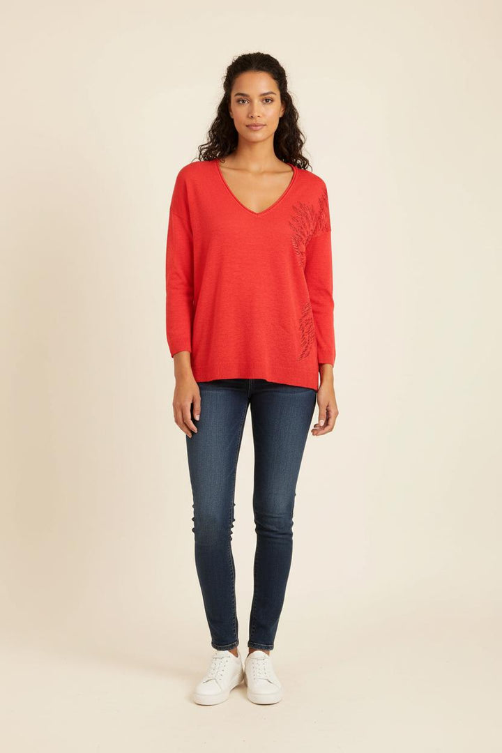 Pull Rouge - Taille S/36 de la marque Bérénice | PARAD73288 - Vendu par Paradigme - Image 1
