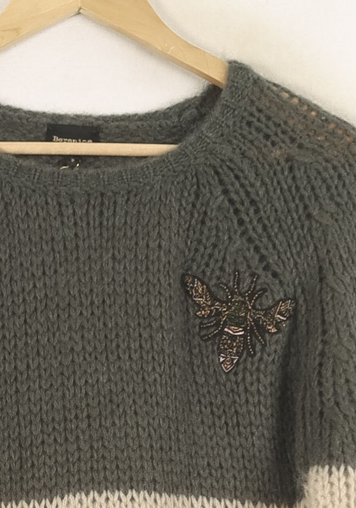 Pull Vert et Beige - Taille S/36 de la marque Bérénice | PARAD73291 - Vendu par Paradigme - Image 3
