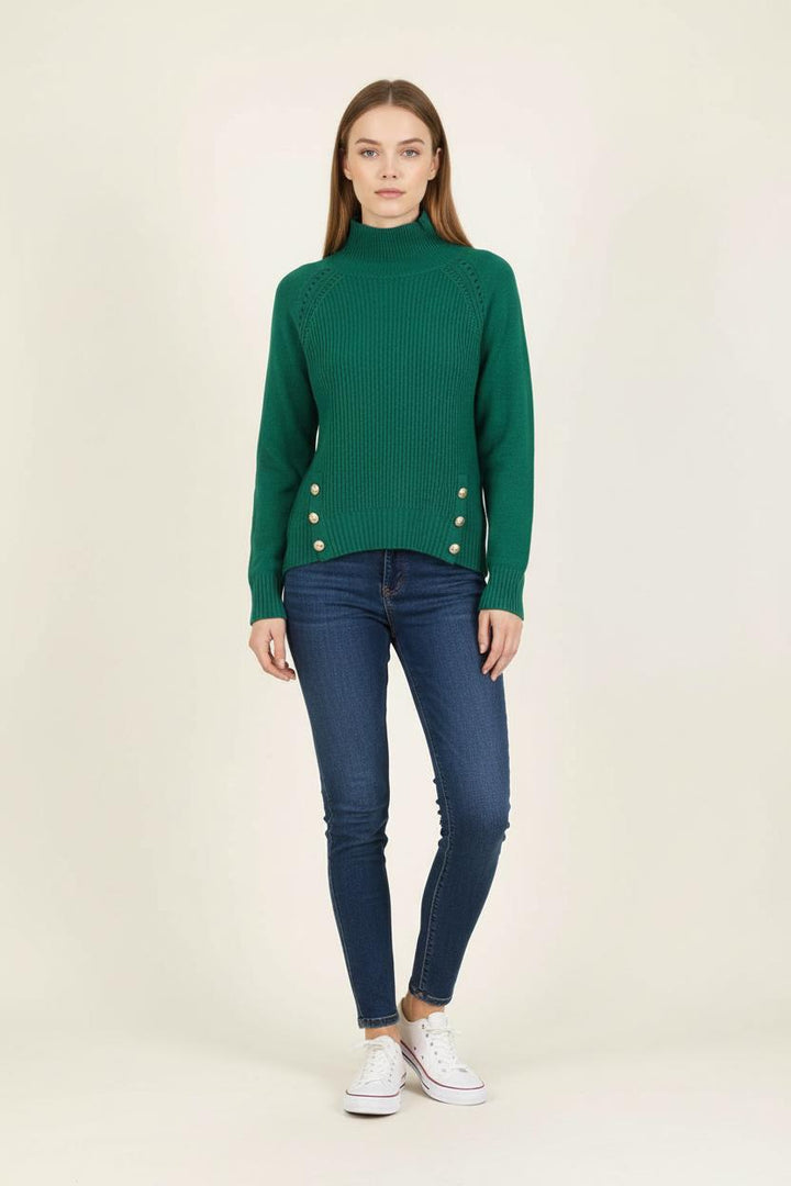 Pull Col Montant Vert - Taille S/36 de la marque Bérénice | PARAD73298 - Vendu par Paradigme - Image 1