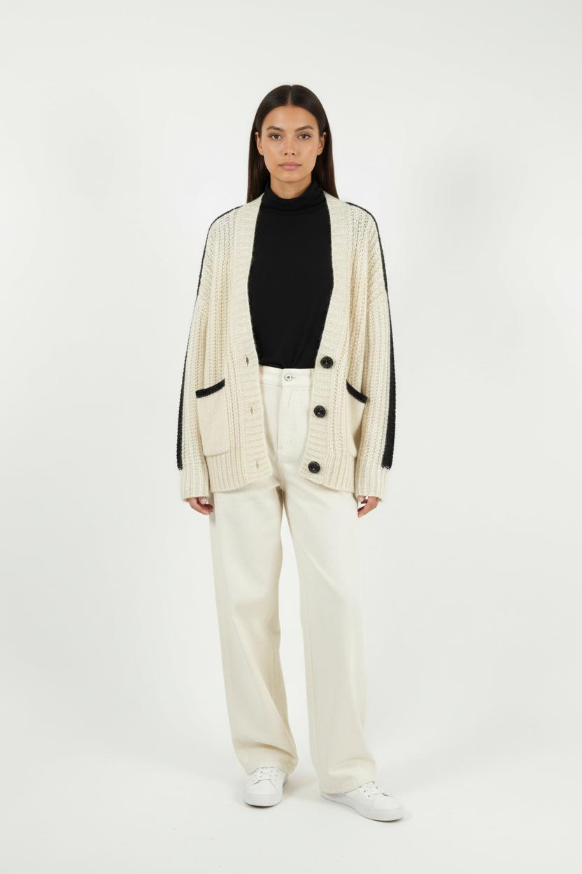 Gilet Blanc et Noir - Taille S/36 de la marque Bérénice | PARAD73300 - Vendu par Paradigme - Image 1