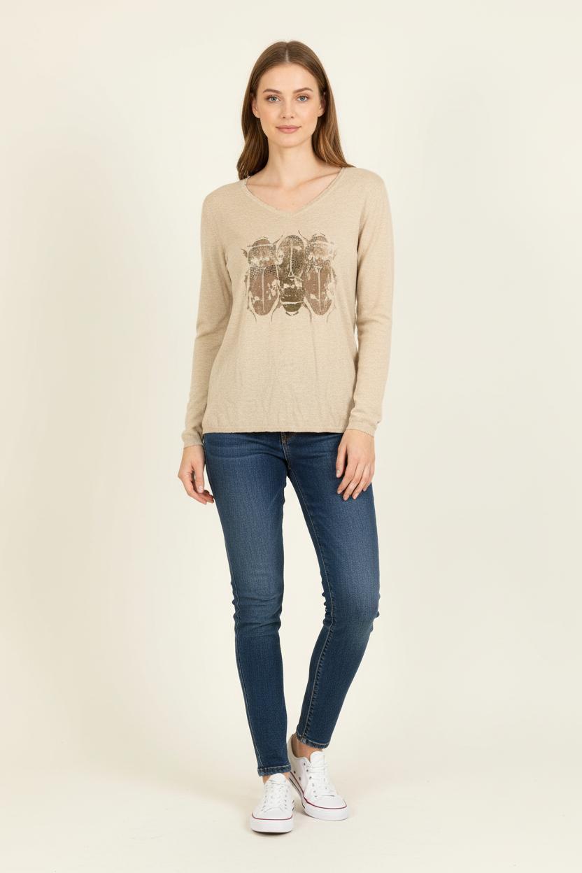 Pull Beige - Taille S/36 de la marque Bérénice | PARAD73301 - Vendu par Paradigme - Image 1