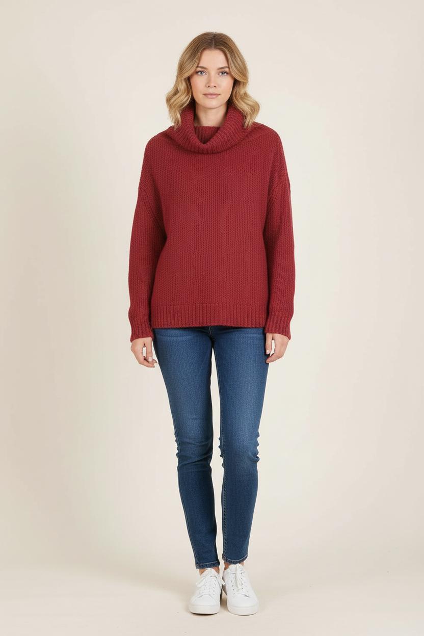 Pull Col Roulé Bordeaux - Taille S/36 de la marque Bérénice | PARAD73302 - Vendu par Paradigme - Image 1