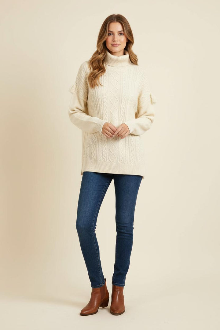 Pull Col Roulé Blanc - Taille S/36 de la marque Bérénice | PARAD73303 - Vendu par Paradigme - Image 1