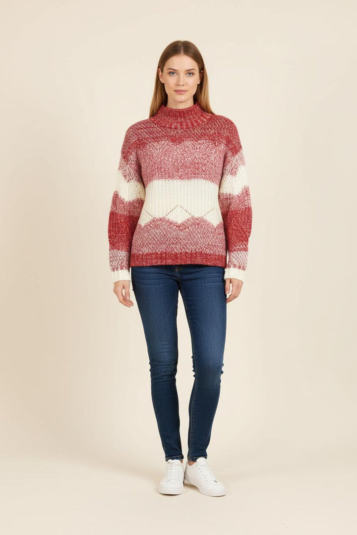 Pull Rouge et Blanc - Taille S/36 de la marque Bérénice | PARAD73305 - Vendu par Paradigme - Image 1
