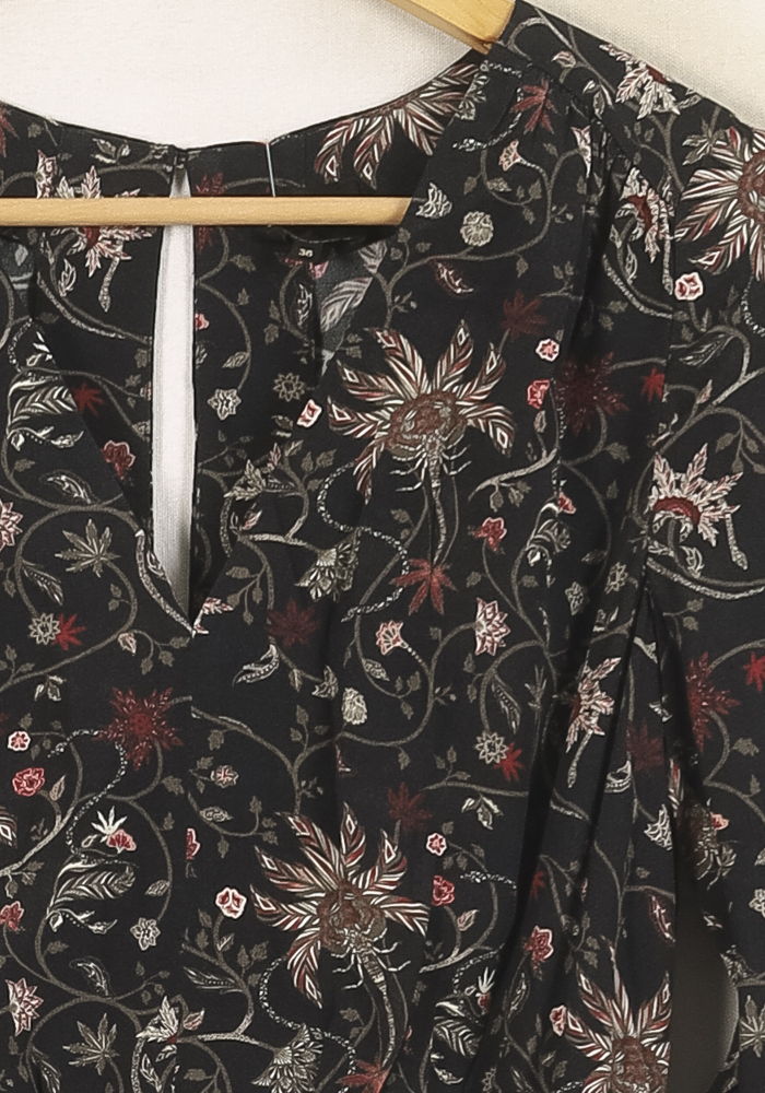 Robe Longue Noire à Fleurs - Taille S/36 de la marque Bérénice | PARAD73311 - Vendu par Paradigme - Image 3