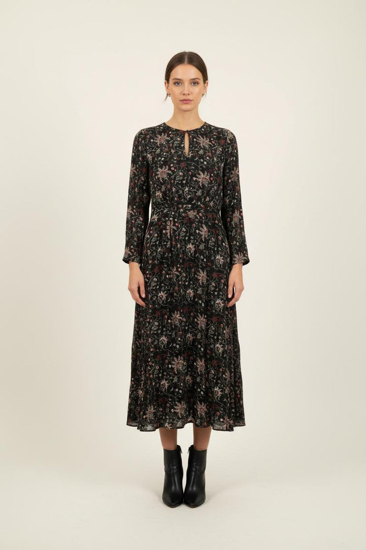 Robe Longue Noire à Fleurs - Taille S/36 de la marque Bérénice | PARAD73311 - Vendu par Paradigme - Image 1