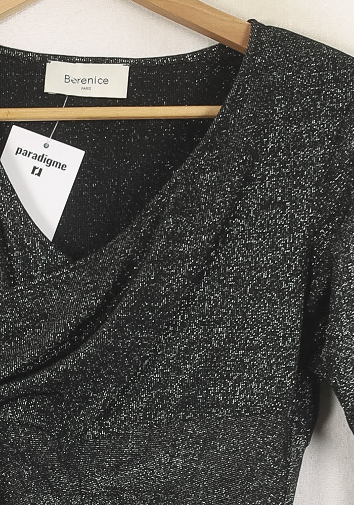 Robe Drappée Noire - Taille S/36 de la marque Bérénice | PARAD73312 - Vendu par Paradigme - Image 3