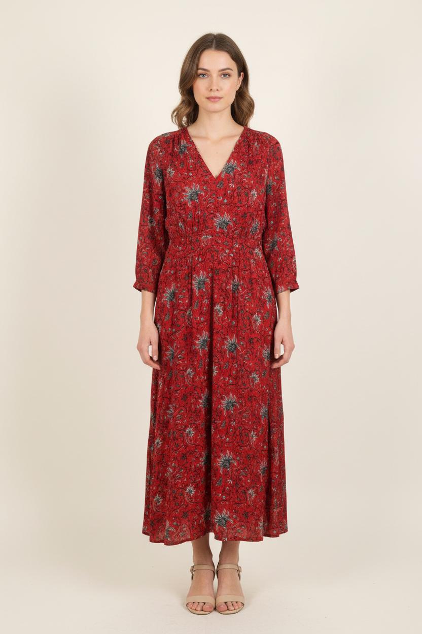 Robe Longue Rouge et Noire - Taille S/36 de la marque Bérénice | PARAD73316 - Vendu par Paradigme - Image 1