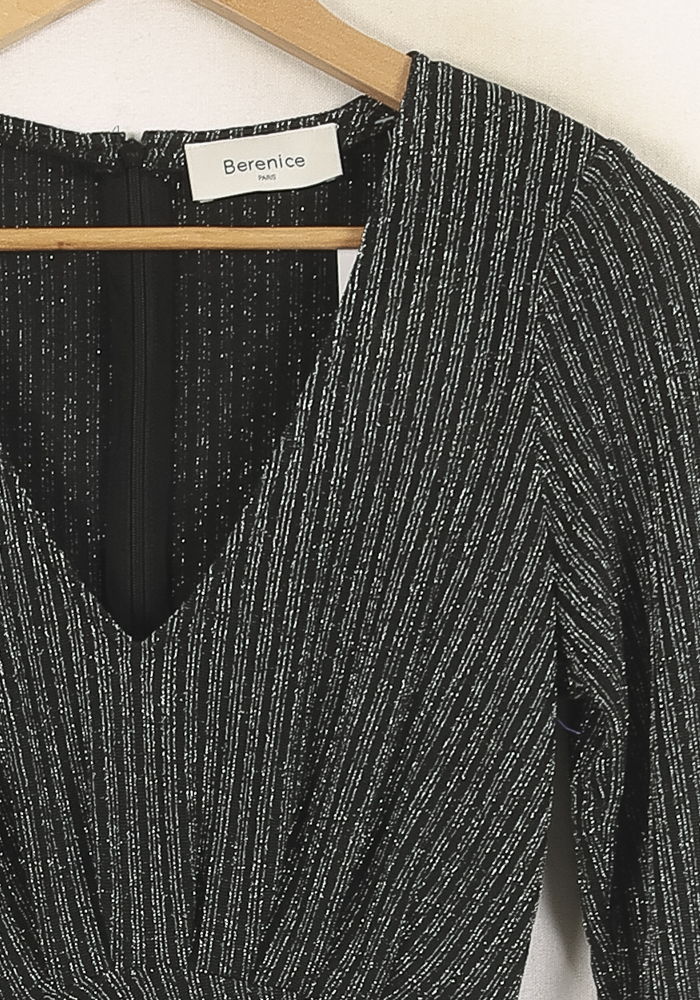 Robe Drapée Noire - Taille S/36 de la marque Bérénice | PARAD73317 - Vendu par Paradigme - Image 3