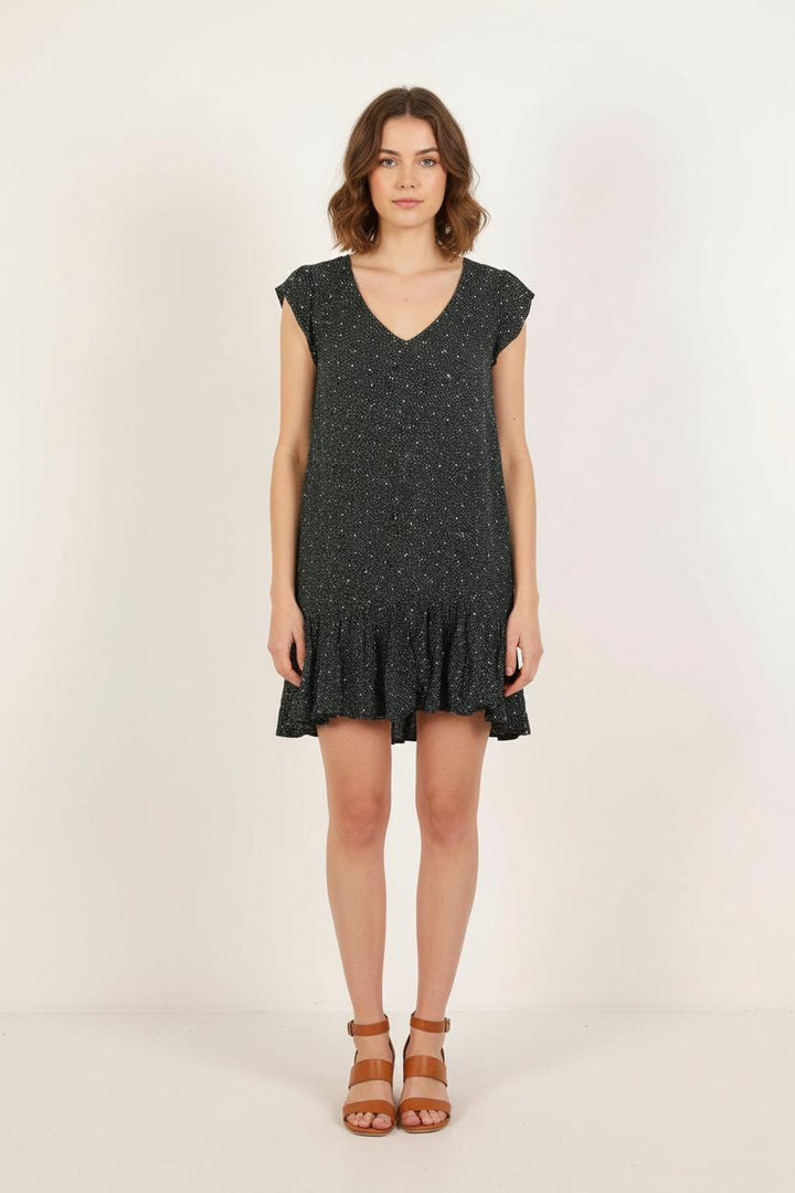 Robe Courte Noire à Pois Blancs - Taille S/36 de la marque Bérénice | PARAD73319 - Vendu par Paradigme - Image 1