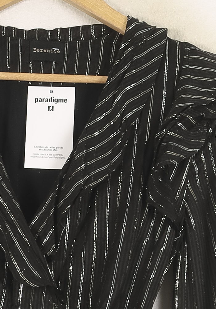 Robe Portefeuille Noire et Argentée - Taille S/36 de la marque Bérénice | PARAD73324 - Vendu par Paradigme - Image 3