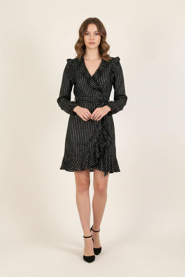 Robe Portefeuille Noire et Argentée - Taille S/36 de la marque Bérénice | PARAD73324 - Vendu par Paradigme - Image 1
