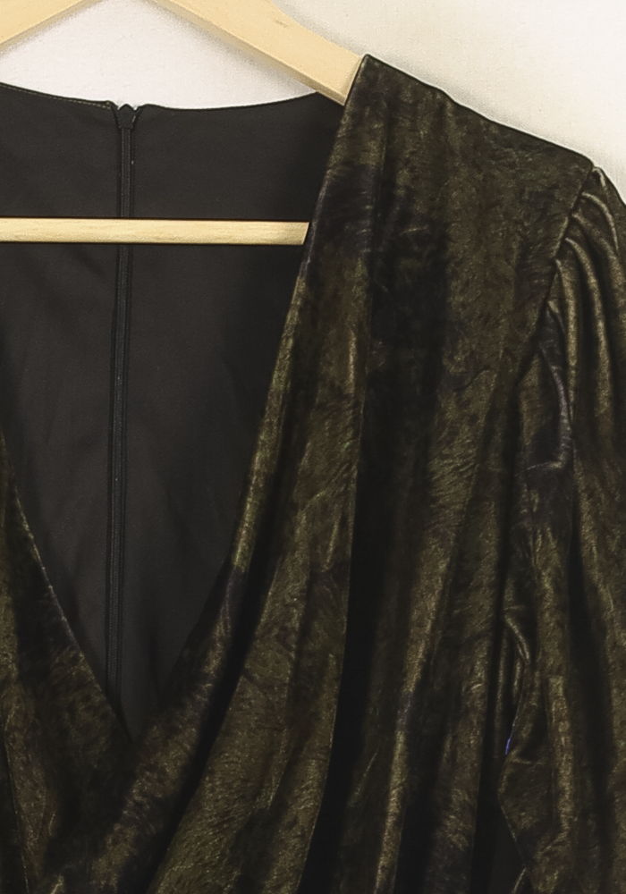 Robe Drapée Verte - Taille S/36 de la marque Bérénice | PARAD73326 - Vendu par Paradigme - Image 3