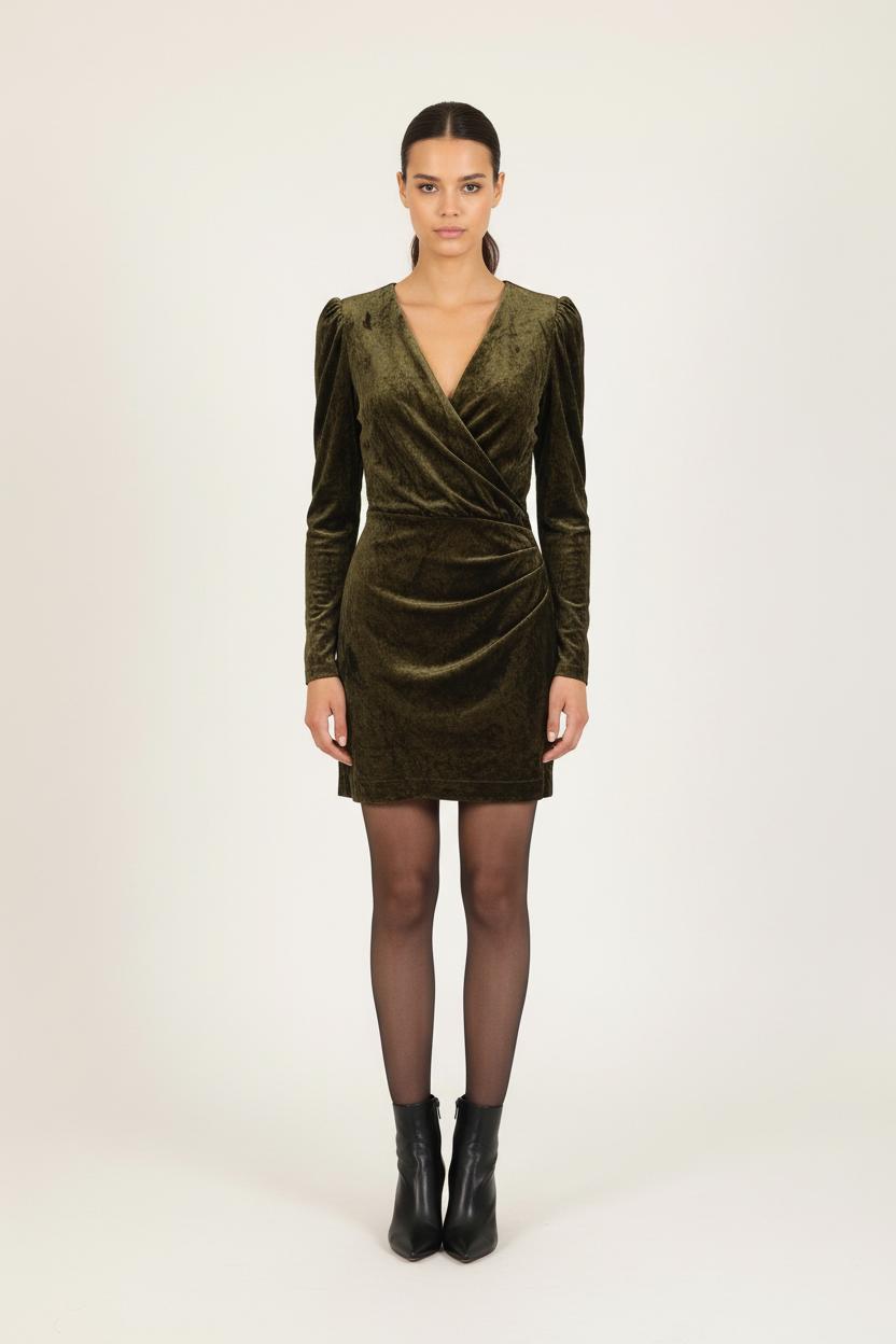 Robe Drapée Verte - Taille S/36 de la marque Bérénice | PARAD73326 - Vendu par Paradigme - Image 1