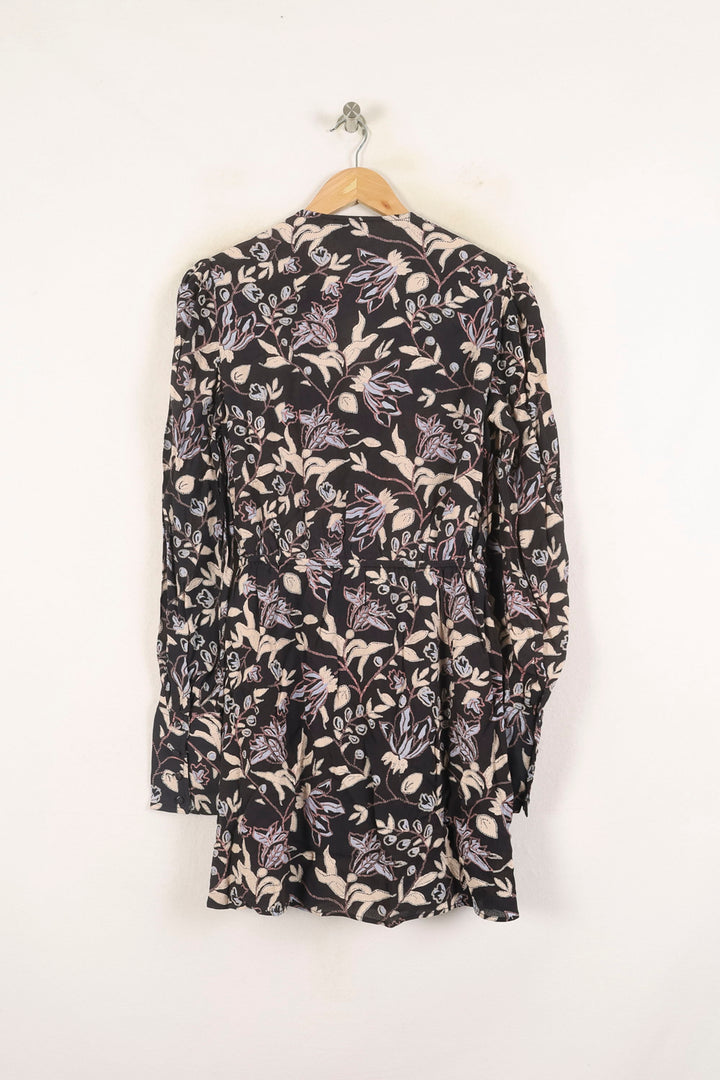 Robe Fleurie Noire et Beige - Taille S/36 de la marque Bérénice | PARAD73331 - Vendu par Paradigme - Image 4