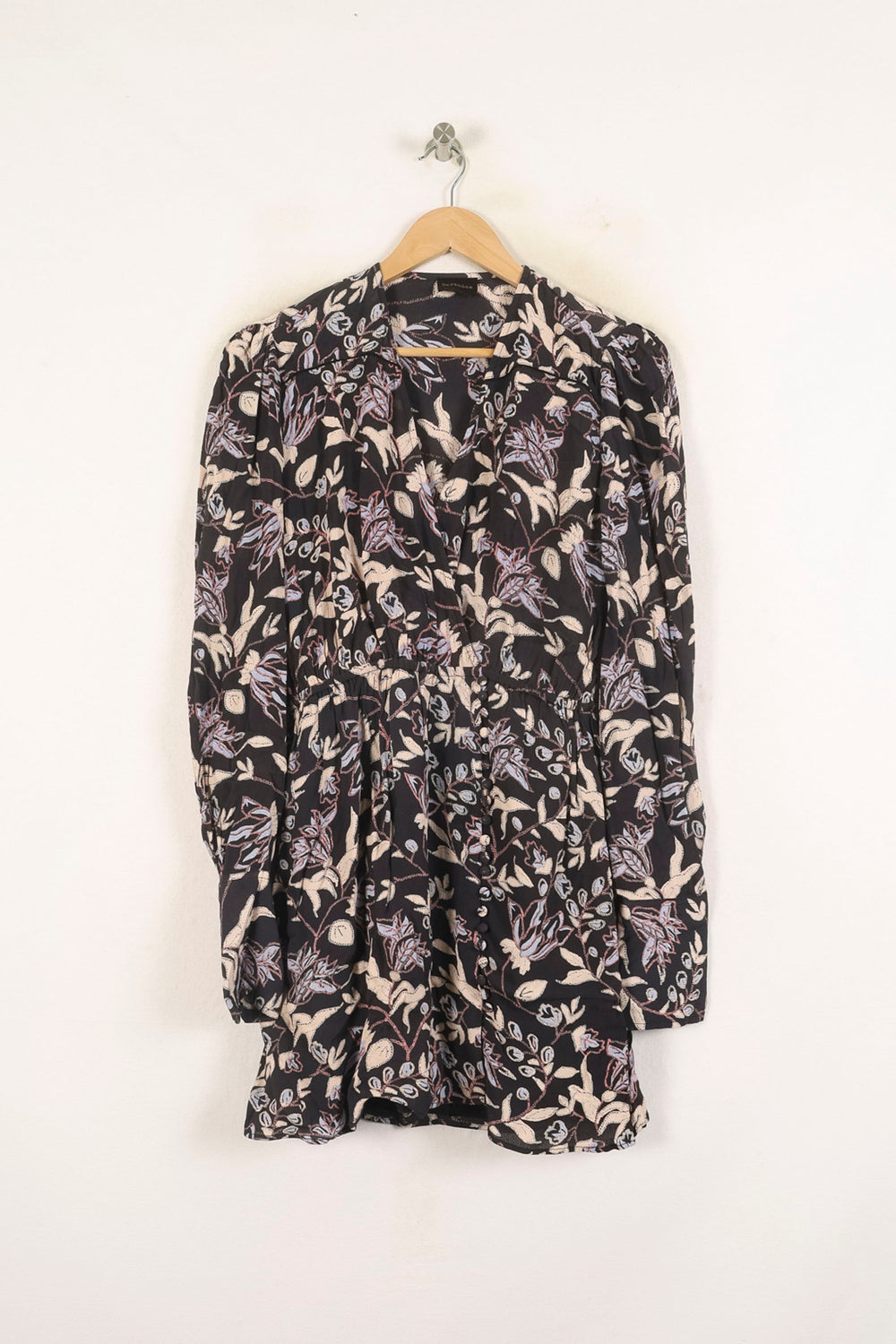 Robe Fleurie Noire et Beige - Taille S/36 de la marque Bérénice | PARAD73331 - Vendu par Paradigme - Image 2