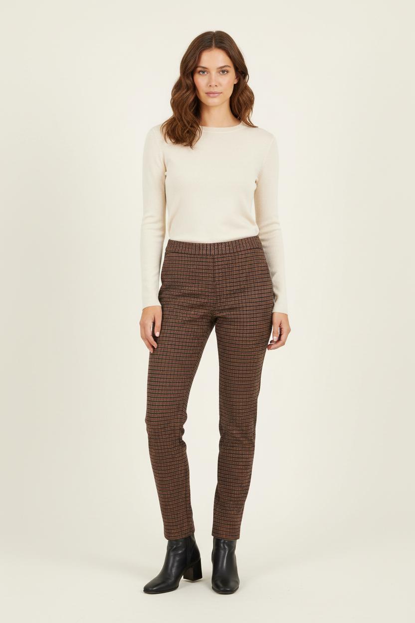 Pantalon Carreaux Marron et Noir - Taille M/38 de la marque Bérénice | PARAD73355 - Vendu par Paradigme - Image 1