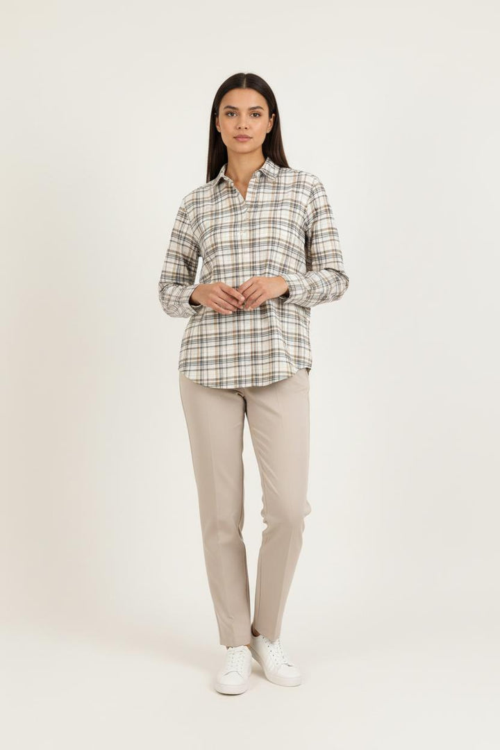Chemise à Carreaux Beige et Noir - Taille S/36 de la marque Bérénice | PARAD73367 - Vendu par Paradigme - Image 1